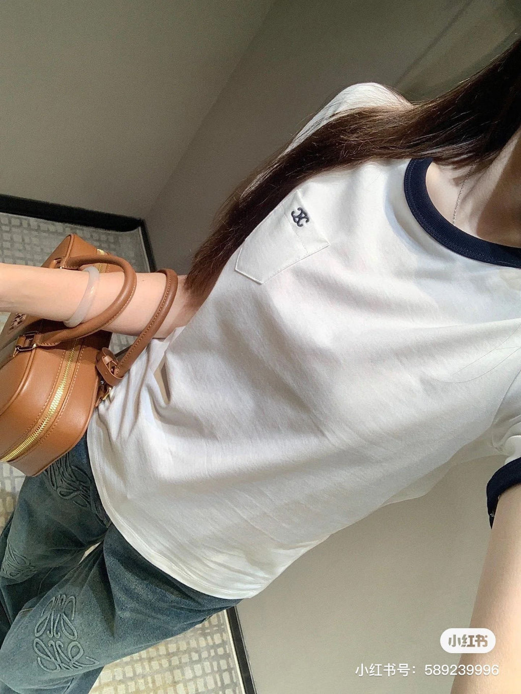 Unisex Contrast Neckline T-Shirt – Pocket Embroidery