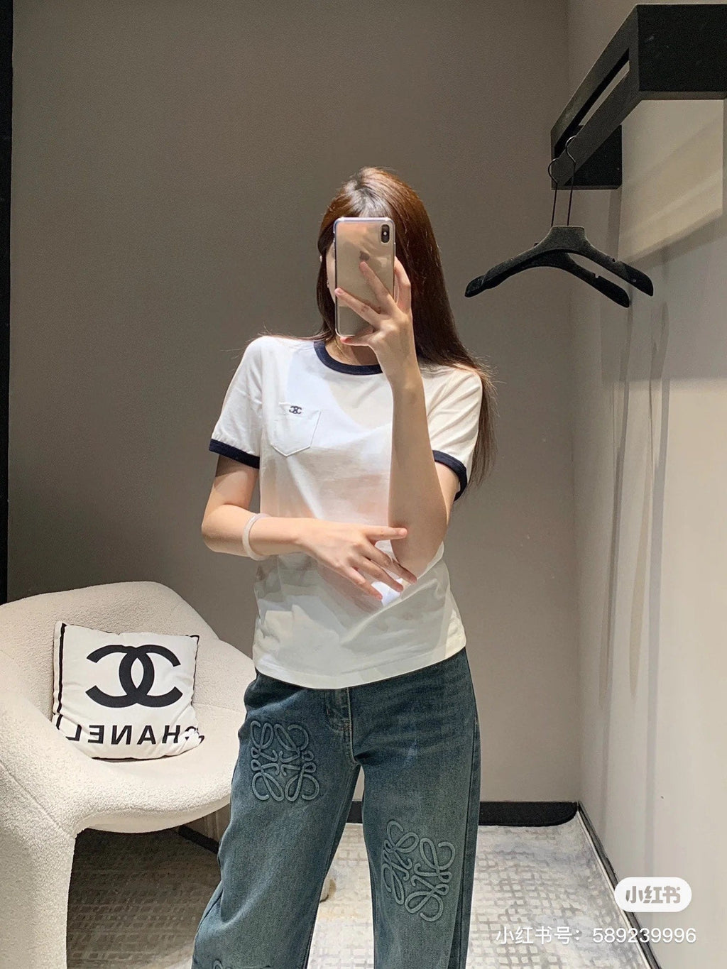 Unisex Contrast Neckline T-Shirt – Pocket Embroidery