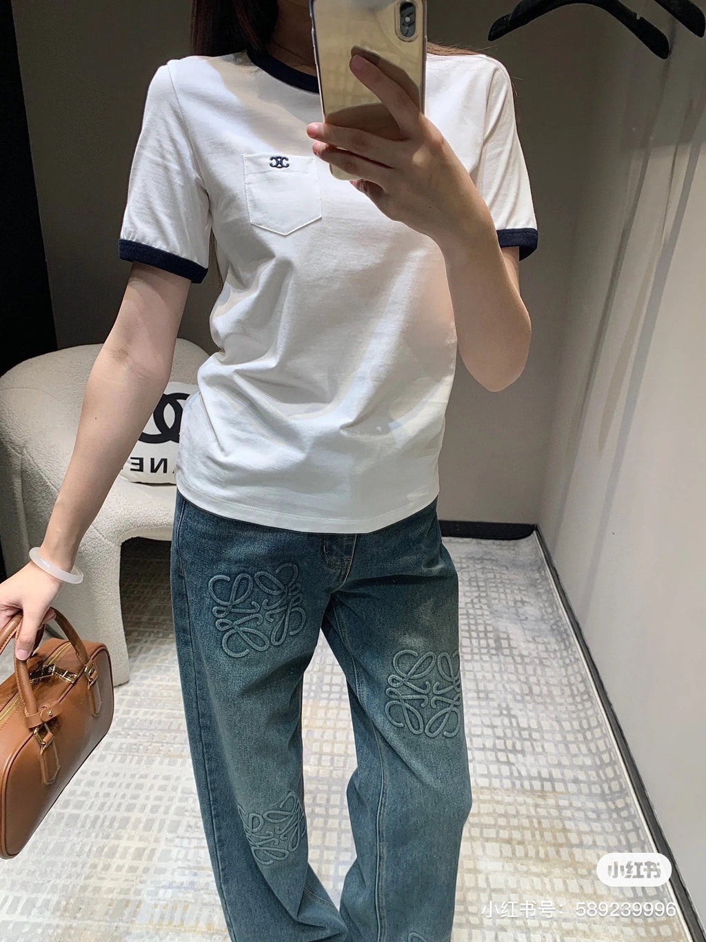 Unisex Contrast Neckline T-Shirt – Pocket Embroidery