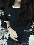 Unisex Contrast Neckline T-Shirt – Pocket Embroidery