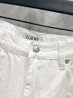 Unisex Printed Zip Straight-Leg Pants – White