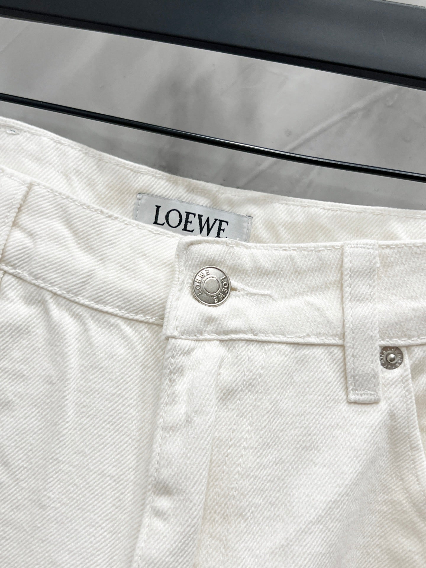 Unisex Printed Zip Straight-Leg Pants – White