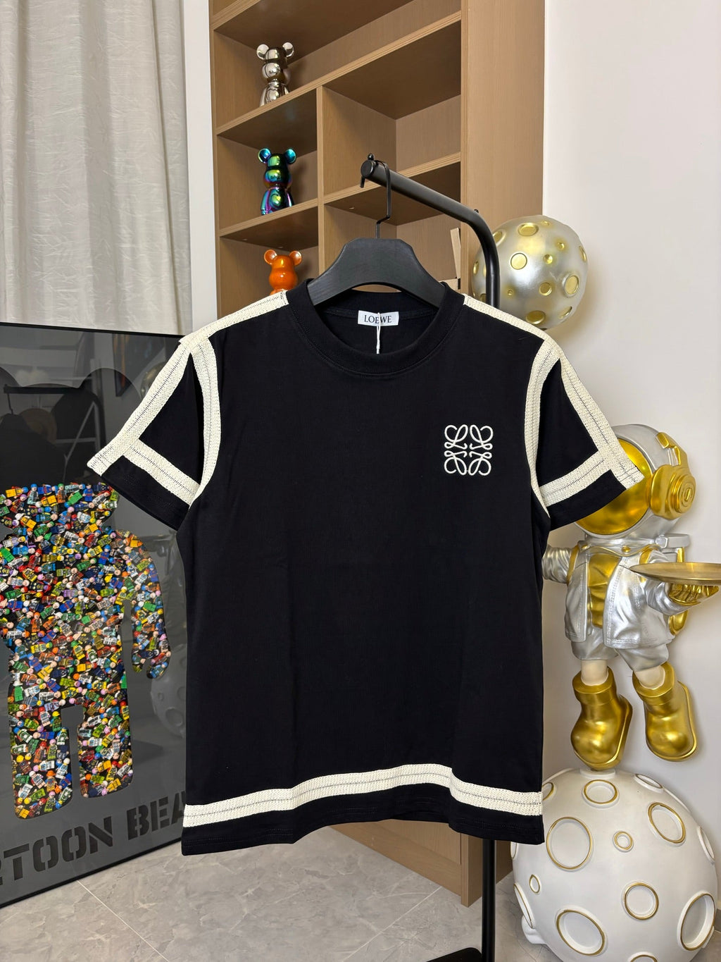 Unisex Embroidered Logo T-Shirt – Woven Trim Detailing