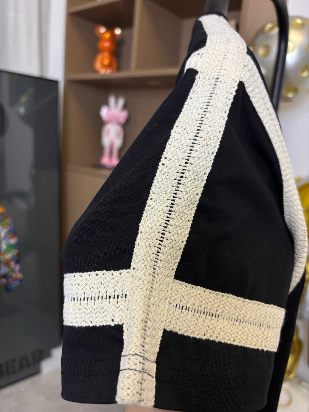 Unisex Embroidered Logo T-Shirt – Woven Trim Detailing