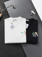Unisex Embroidered Round-Neck T-Shirt