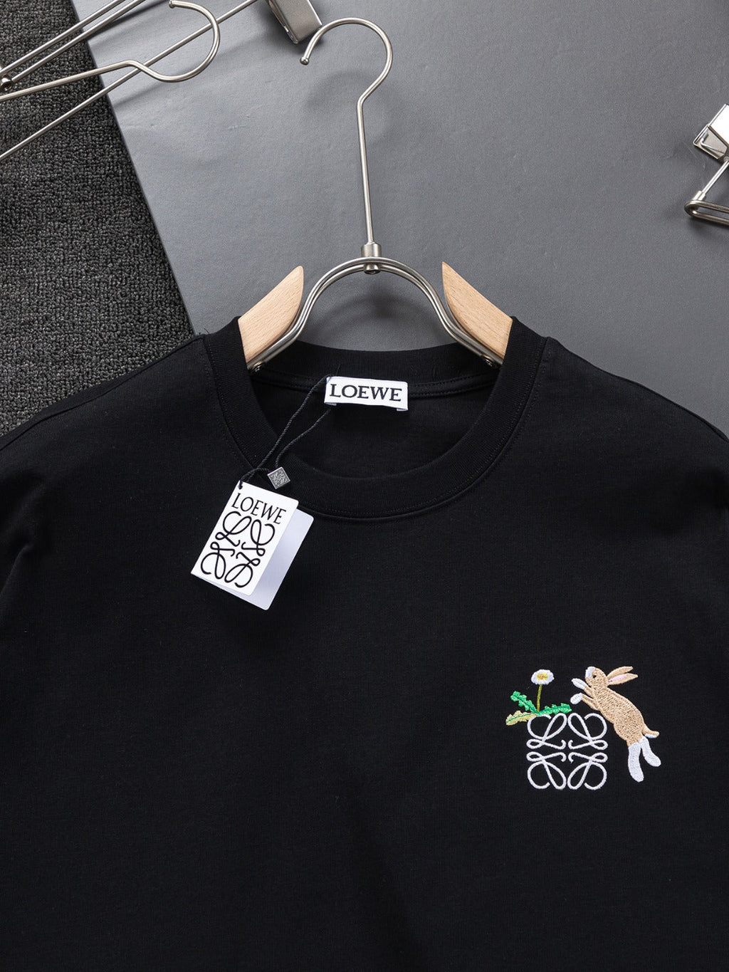 Unisex Embroidered Round-Neck T-Shirt