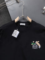 Unisex Embroidered Round-Neck T-Shirt