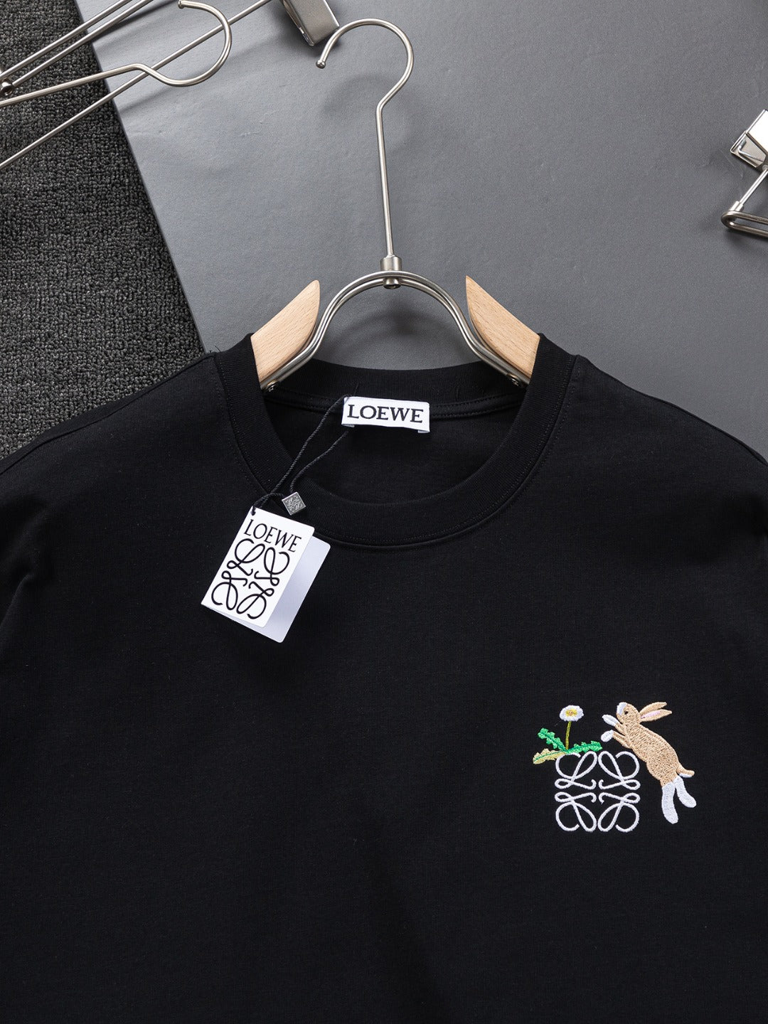 Unisex Embroidered Round-Neck T-Shirt