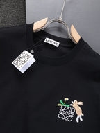 Unisex Embroidered Round-Neck T-Shirt