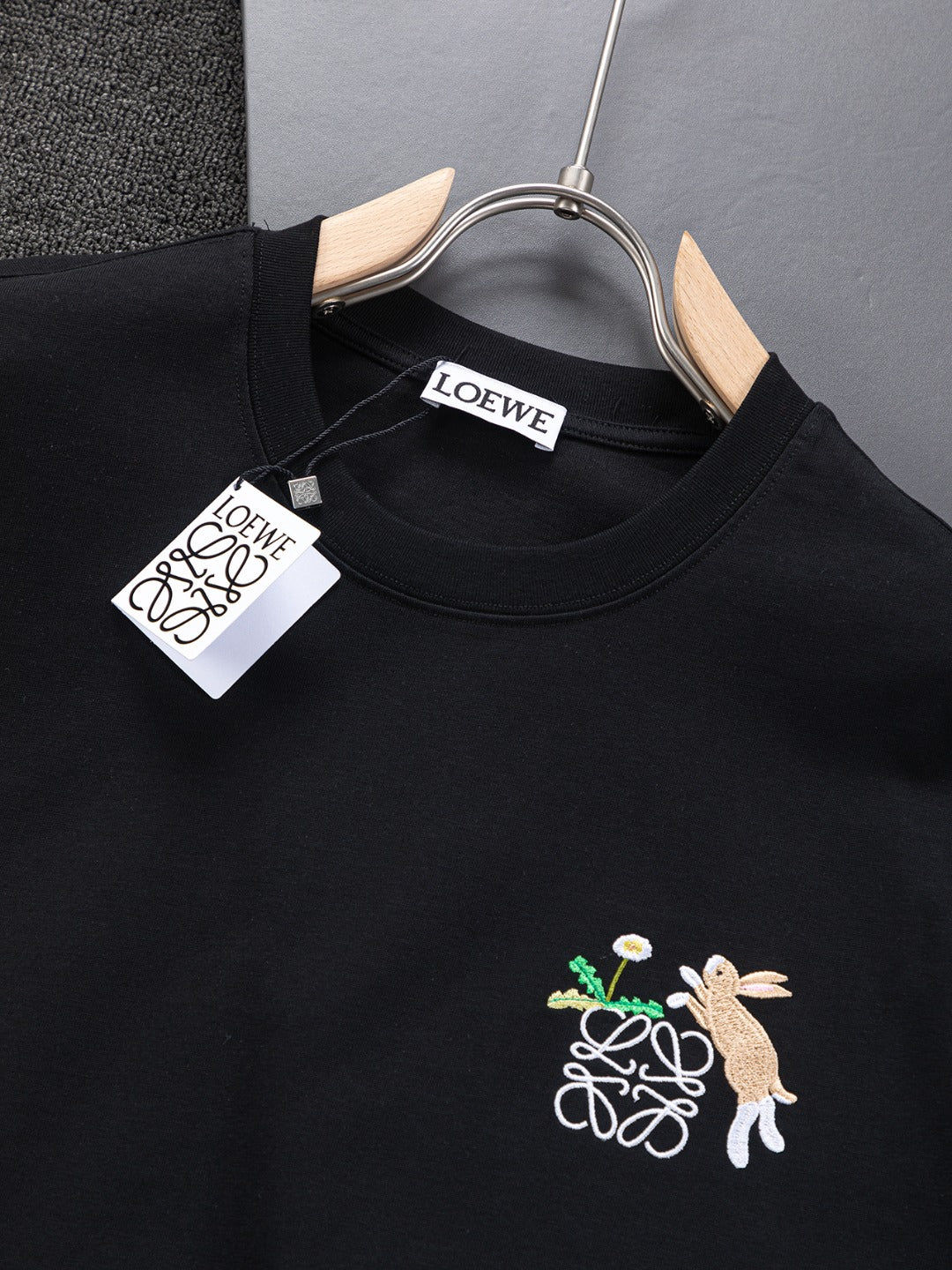 Unisex Embroidered Round-Neck T-Shirt