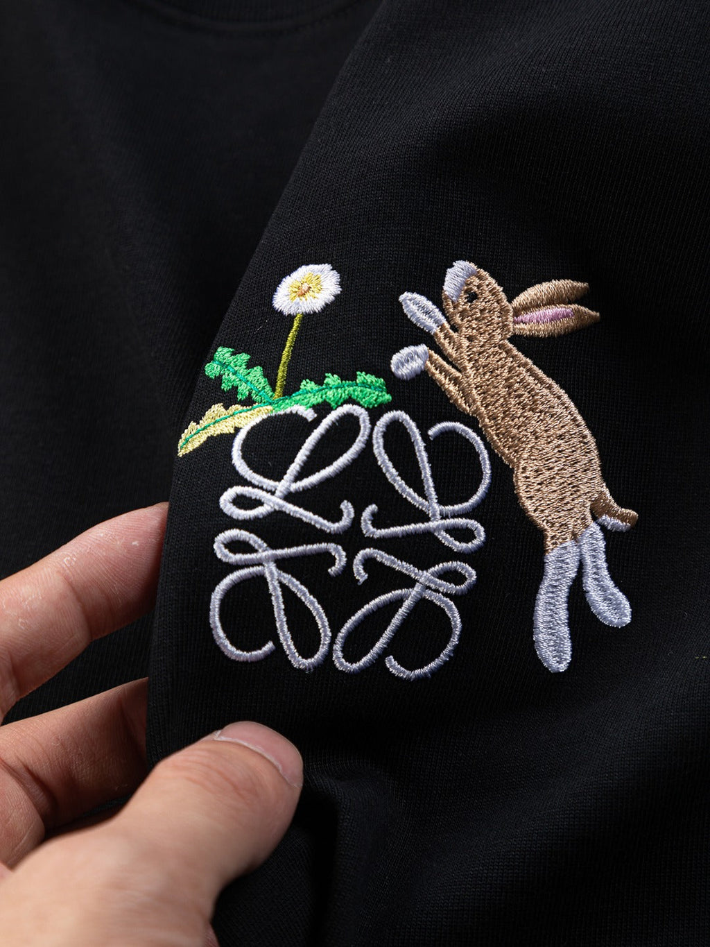 Unisex Embroidered Round-Neck T-Shirt