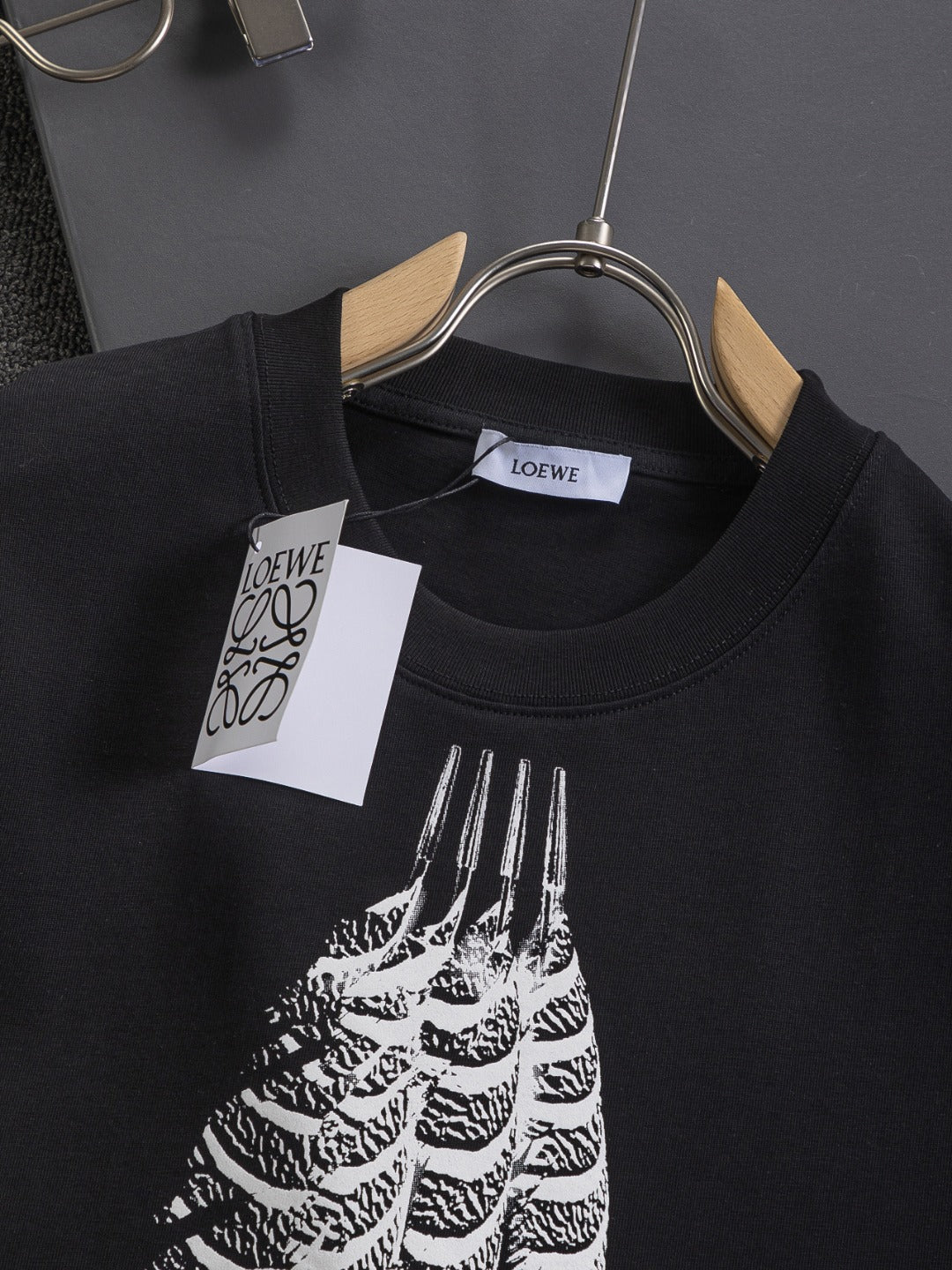 Unisex Feather Print Round-Neck T-Shirt