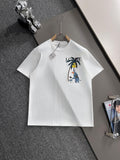 Unisex Embroidered Round-Neck T-Shirt