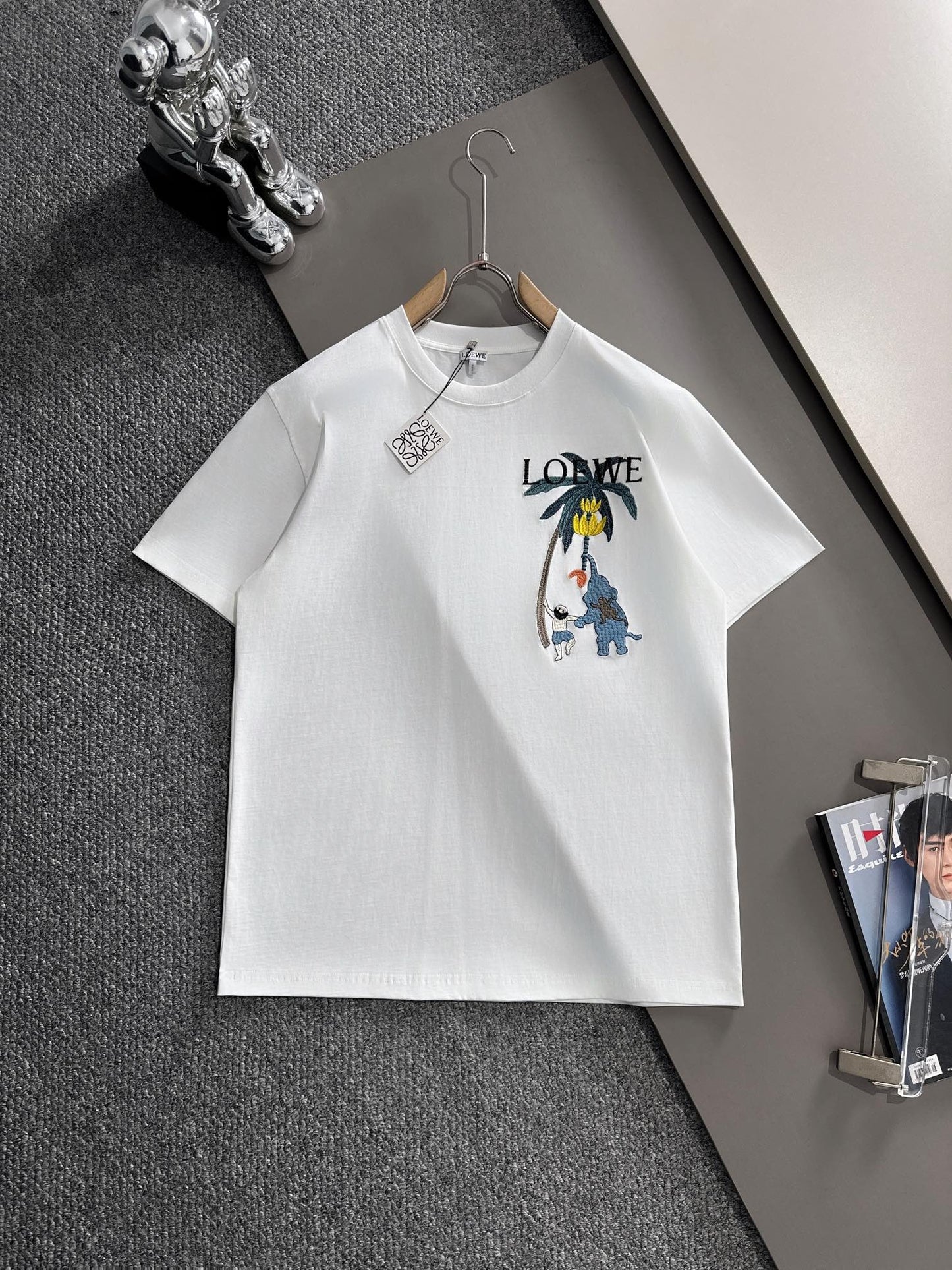 Unisex Embroidered Round-Neck T-Shirt