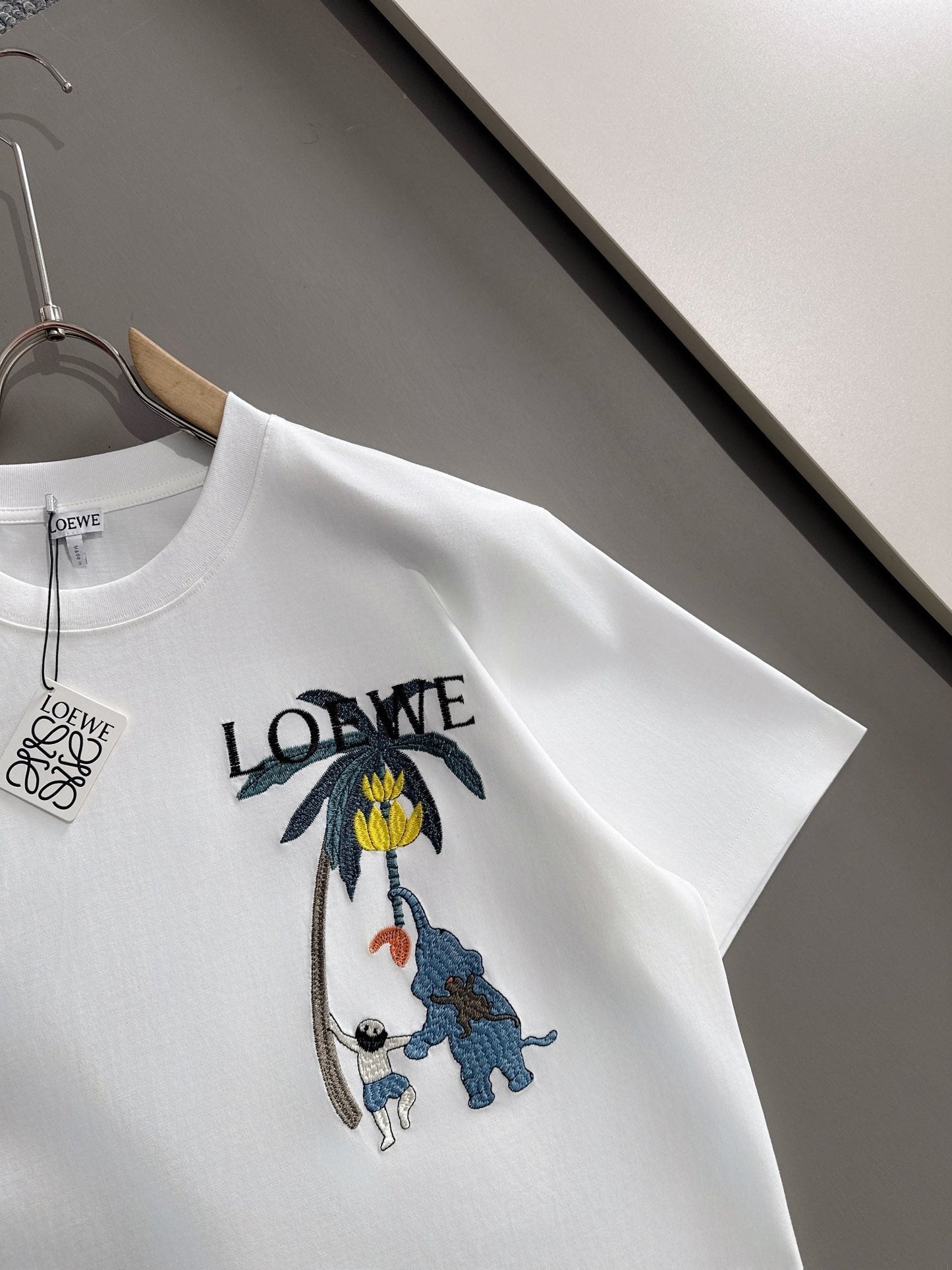 Unisex Embroidered Round-Neck T-Shirt