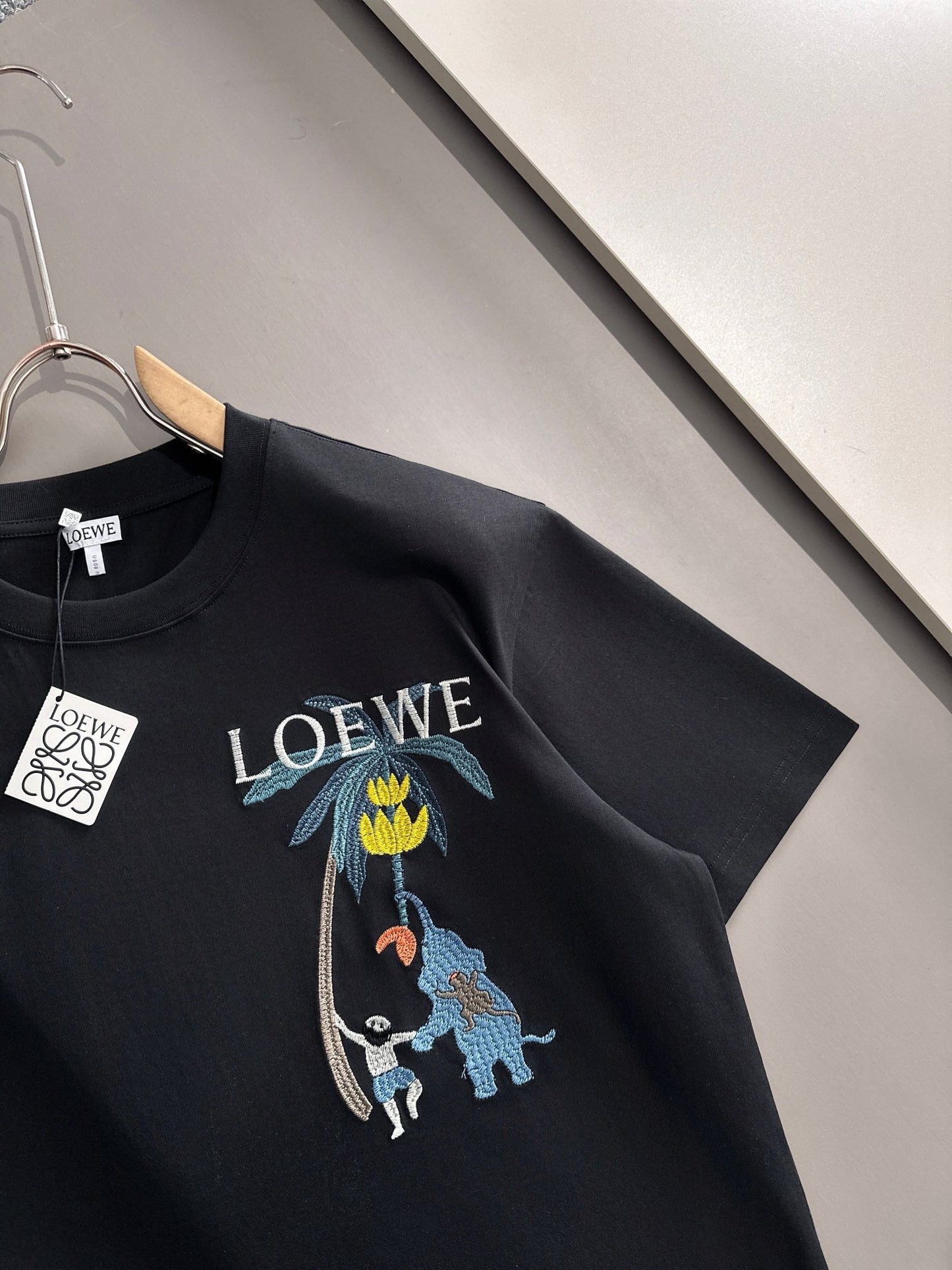Unisex Embroidered Round-Neck T-Shirt