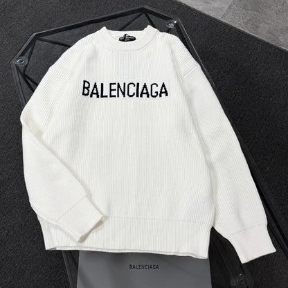 Unisex Jacquard Wool Knit Sweater – Oversized Fit