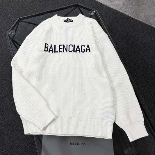 Unisex Jacquard Wool Knit Sweater – Oversized Fit