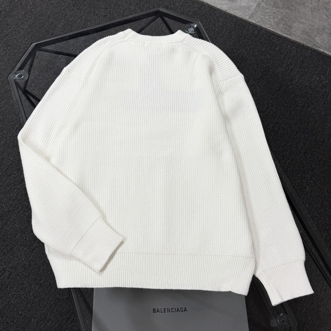 Unisex Jacquard Wool Knit Sweater – Oversized Fit