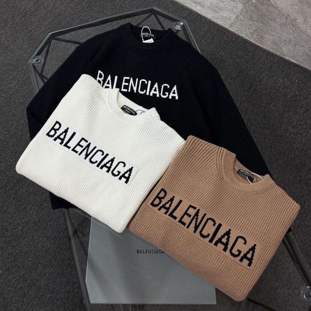 Unisex Jacquard Wool Knit Sweater – Oversized Fit