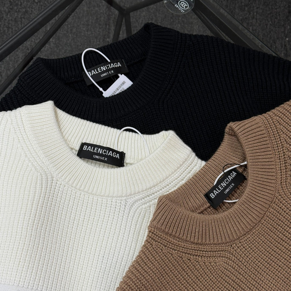 Unisex Jacquard Wool Knit Sweater – Oversized Fit