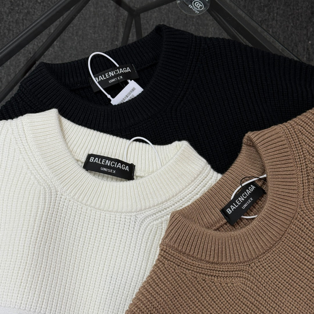 Unisex Jacquard Wool Knit Sweater – Oversized Fit