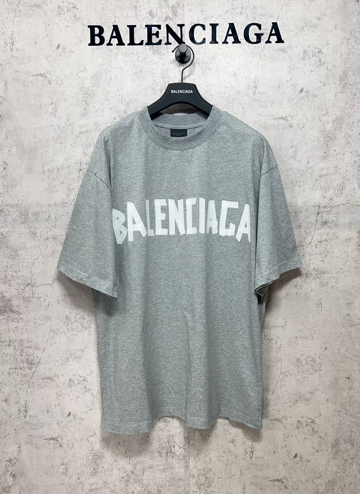 Unisex Distressed Tape-Effect Print T-Shirt – Premium Cotton