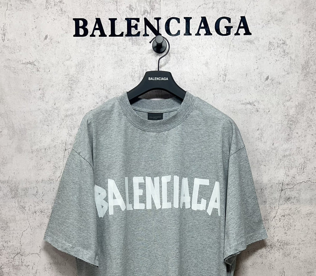 Unisex Distressed Tape-Effect Print T-Shirt – Premium Cotton