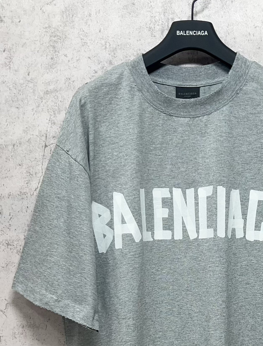 Unisex Distressed Tape-Effect Print T-Shirt – Premium Cotton