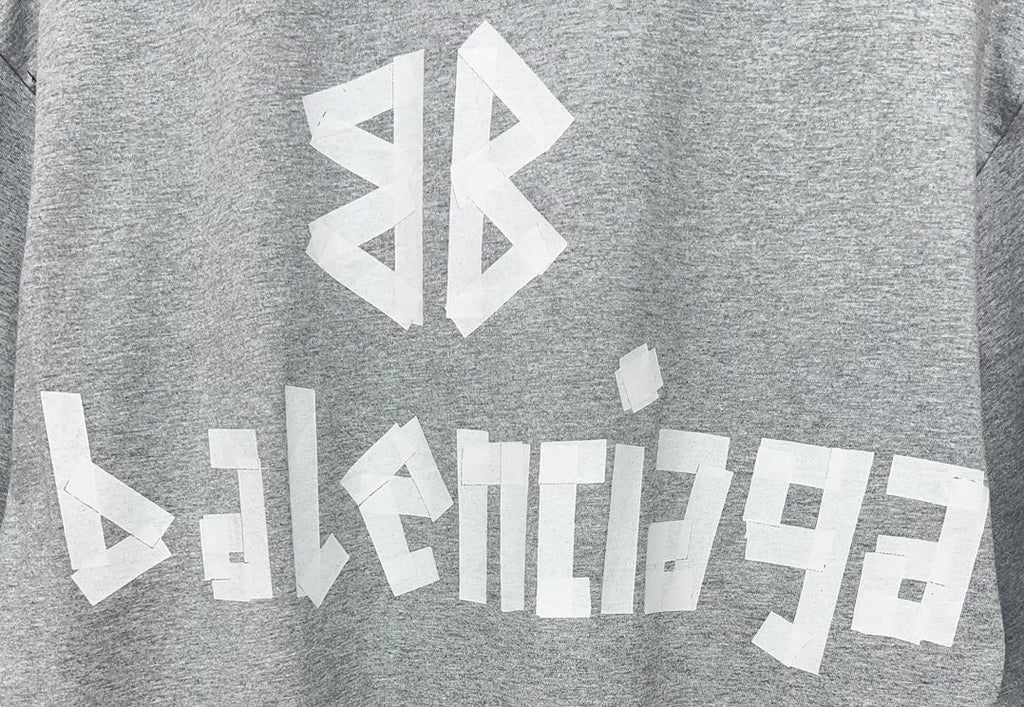 Unisex Distressed Tape-Effect Print T-Shirt – Premium Cotton