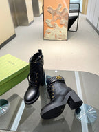 Premium Leather Ankle Boots with Detachable Strap – Fall/Winter Edition