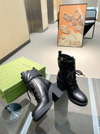 Premium Leather Ankle Boots with Detachable Strap – Fall/Winter Edition