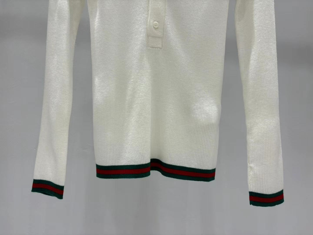 Early Fall Slim-Fit Contrast Wool Sweater