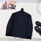 Autumn/Winter Quilted Nylon Round-Neck Jacket