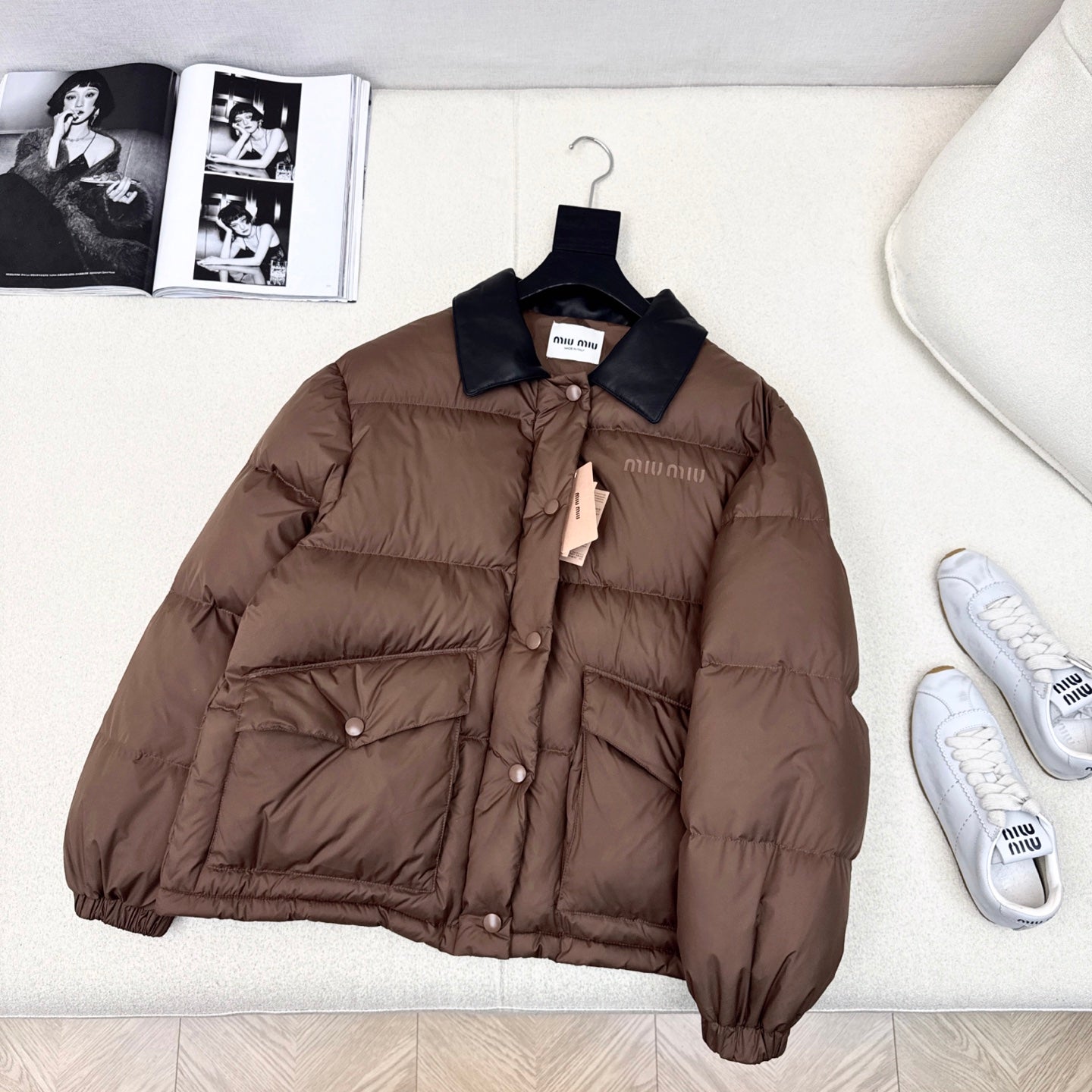 Quilted Contrast Collar Down Jacket