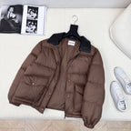 Quilted Contrast Collar Down Jacket