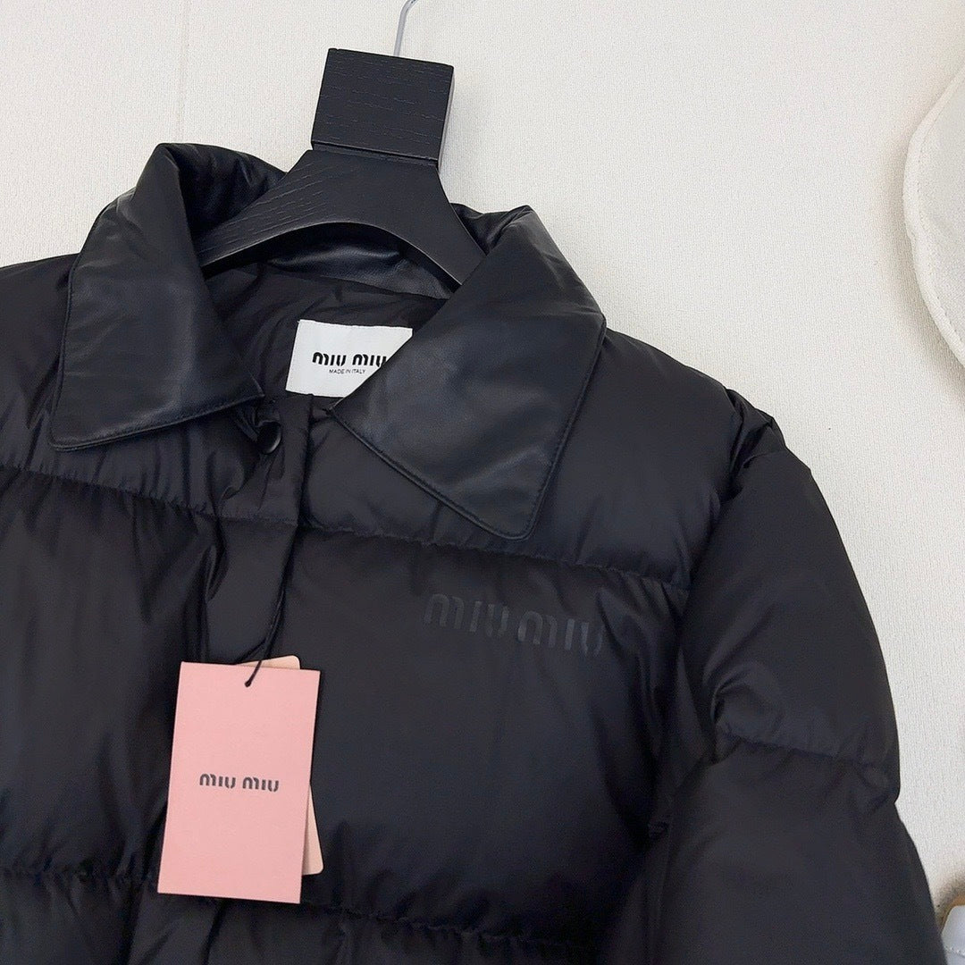 Quilted Contrast Collar Down Jacket