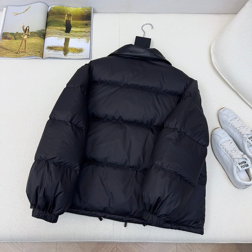 Quilted Contrast Collar Down Jacket