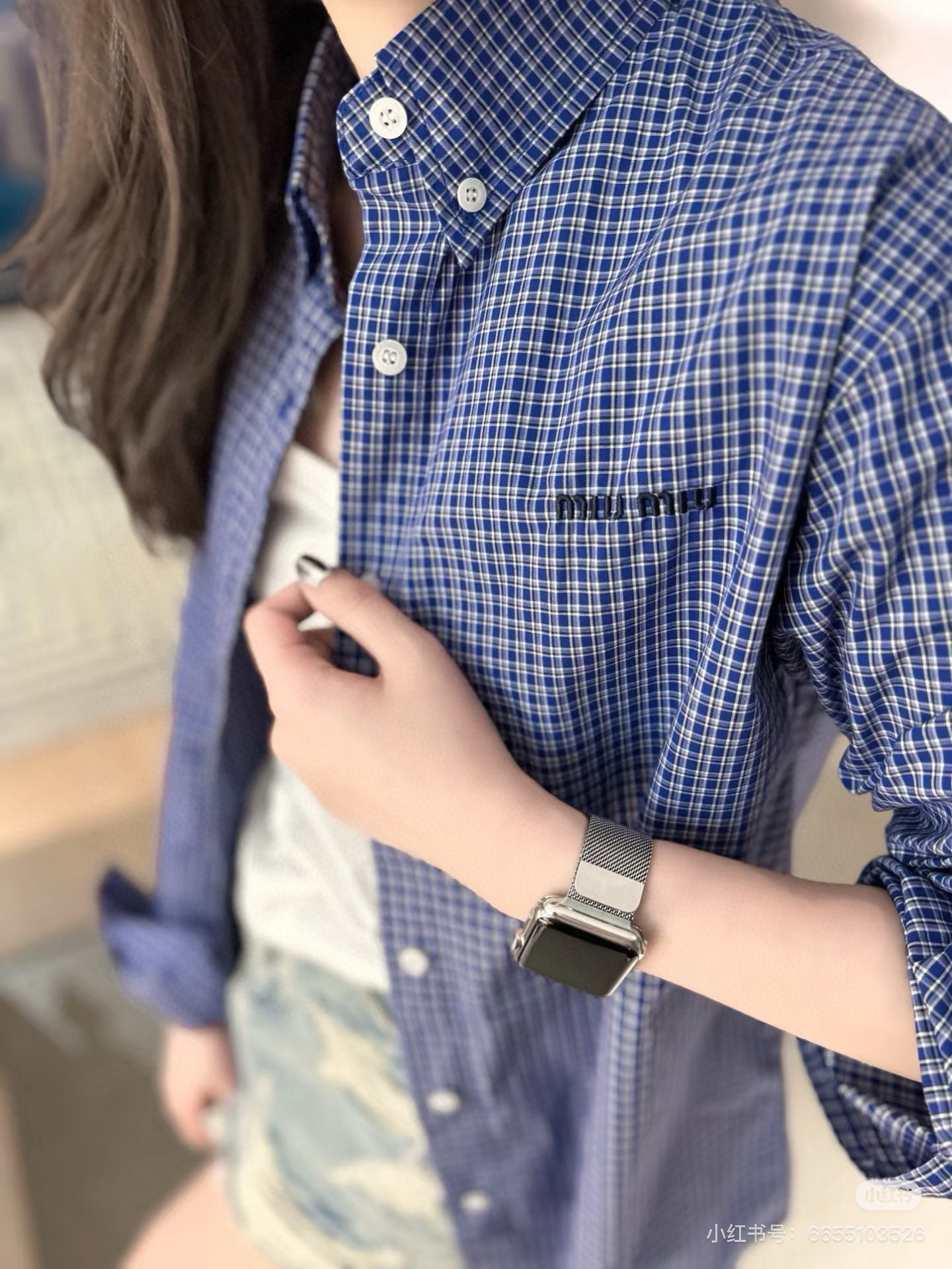 MM Classic Checkered Cotton Shirt – Blue & White