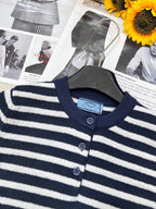 Soft &  Chic Striped Knit Polo T-Shirt