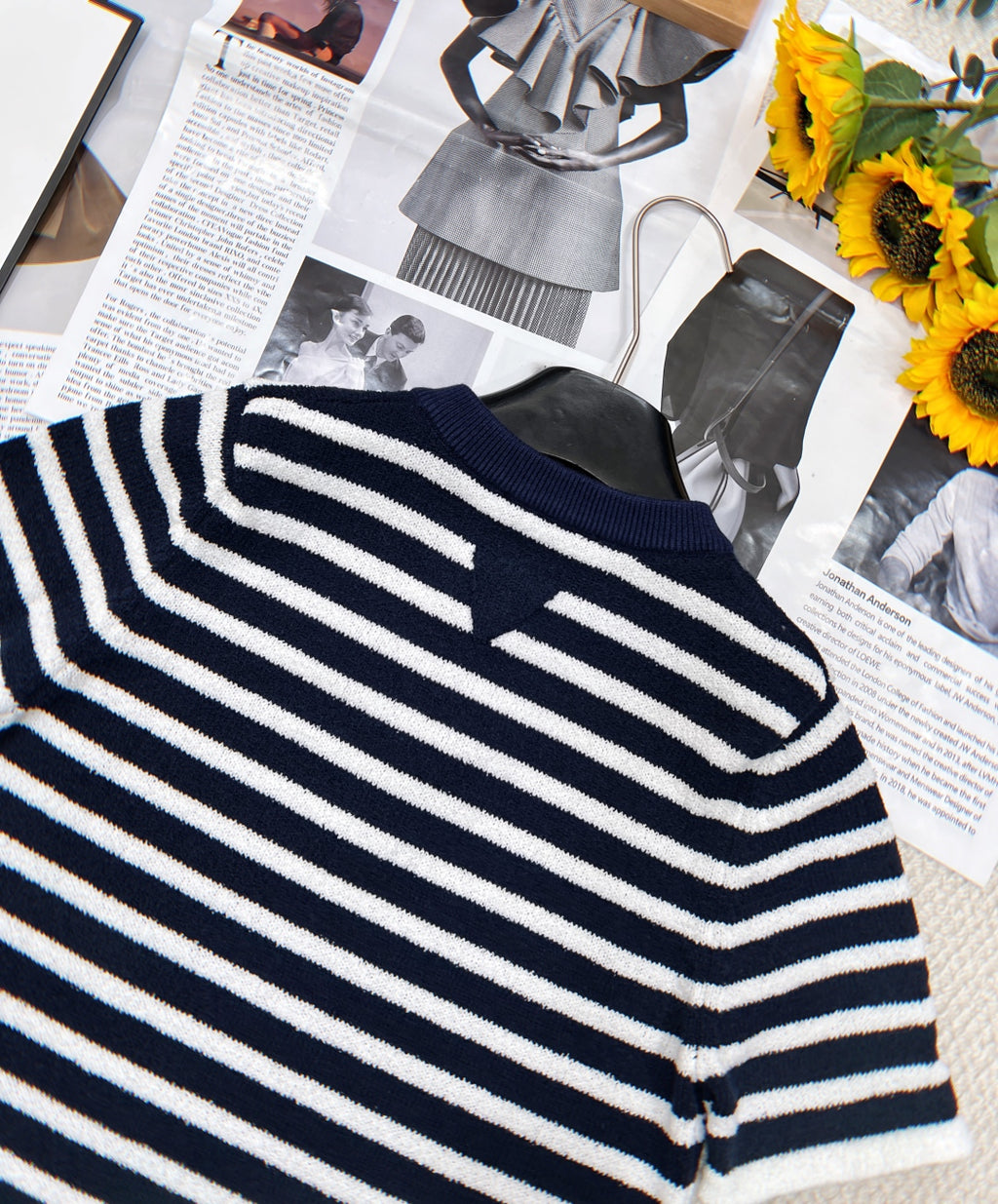 Soft &  Chic Striped Knit Polo T-Shirt
