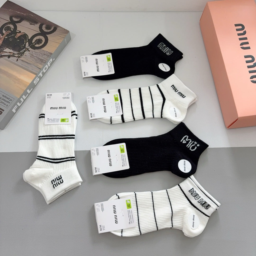 Premium Cotton Short Socks (5-Pair Special Edition)