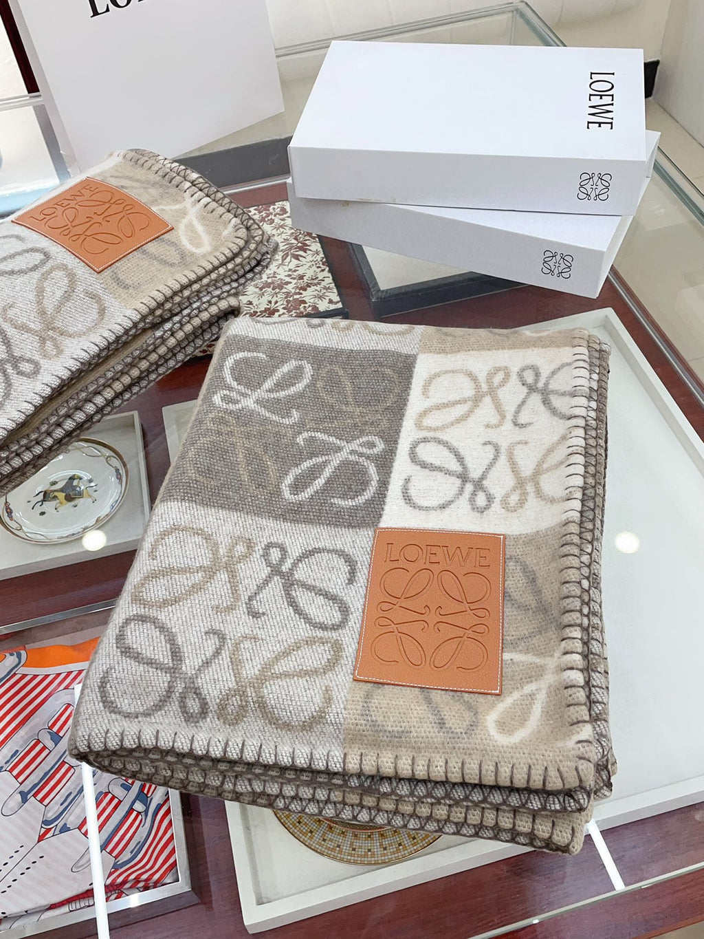 Premium Checkboard Cashmere Wool Blanket (Original Edition)