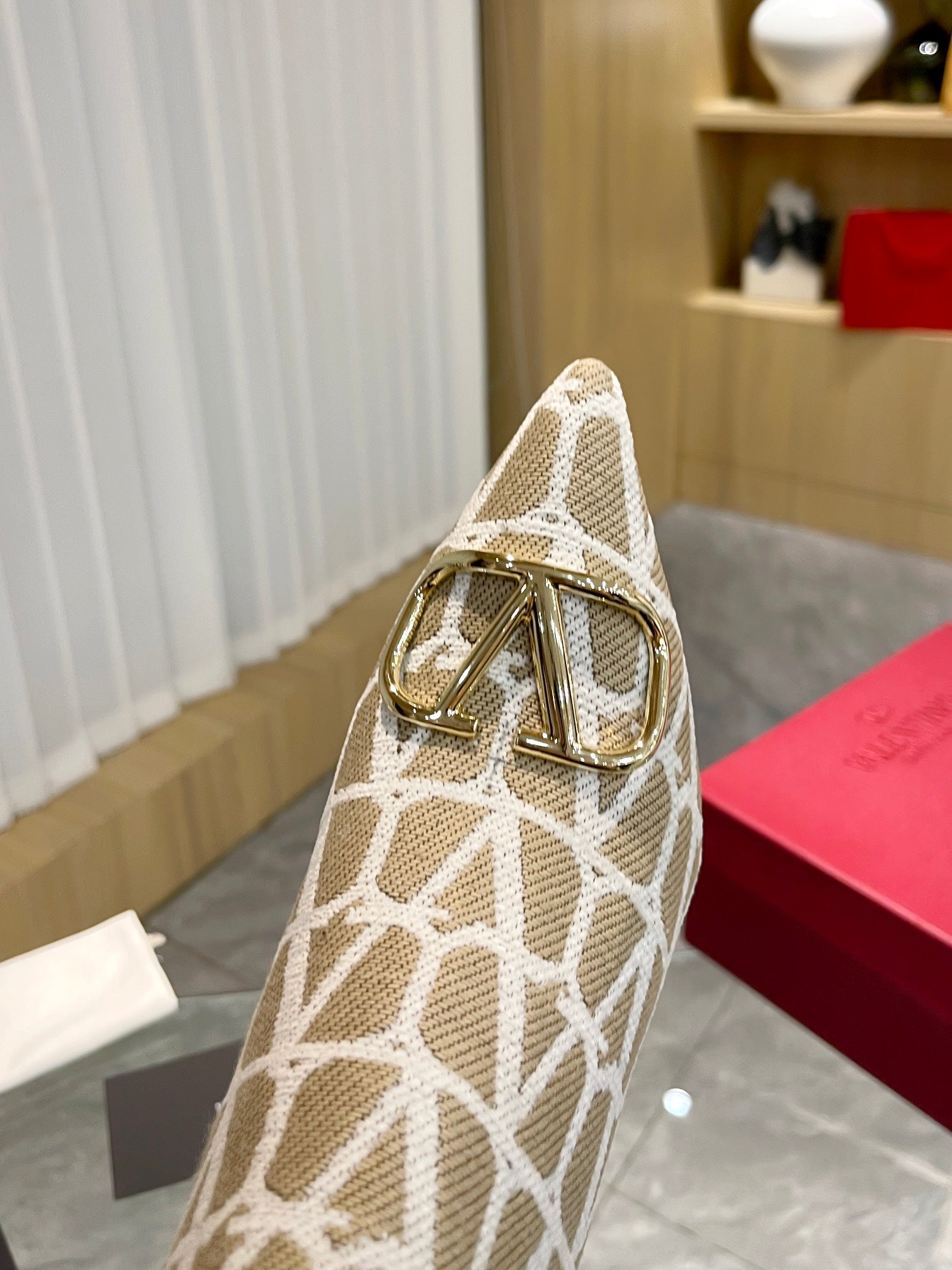 Elegant Printed Fabric Fashion Boots — Gold Buckle Edition