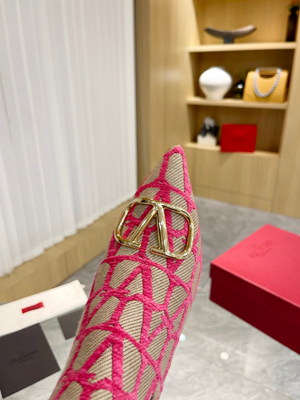 Elegant Printed Fabric Fashion Boots — Gold Buckle Edition