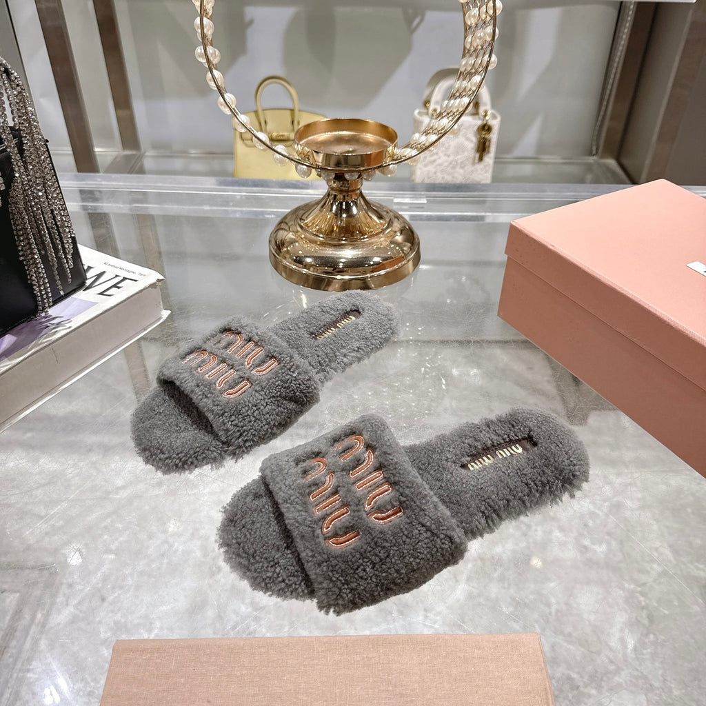 Embroidered Wool Slippers — Premium Comfort Edition