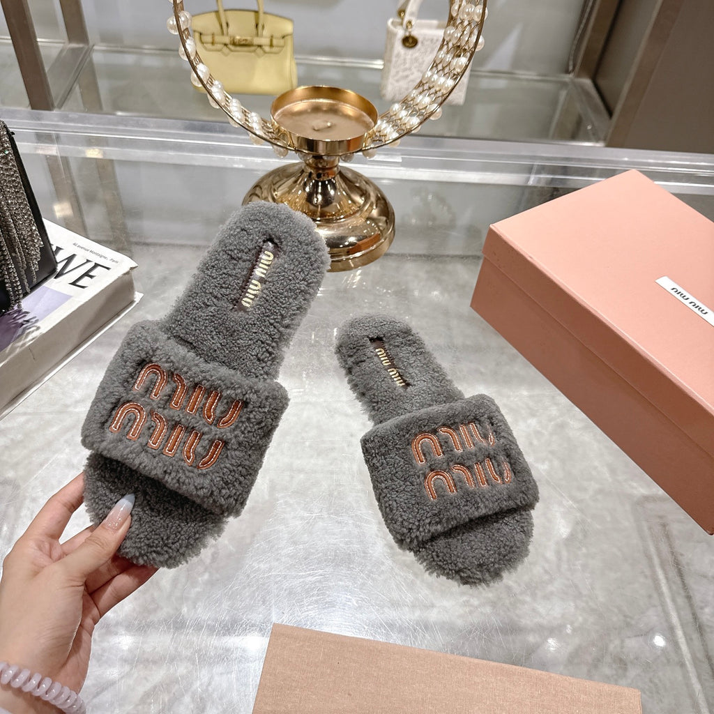 Embroidered Wool Slippers — Premium Comfort Edition