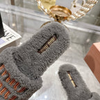 Embroidered Wool Slippers — Premium Comfort Edition
