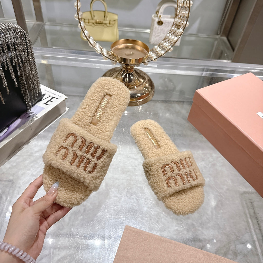 Embroidered Wool Slippers — Premium Comfort Edition