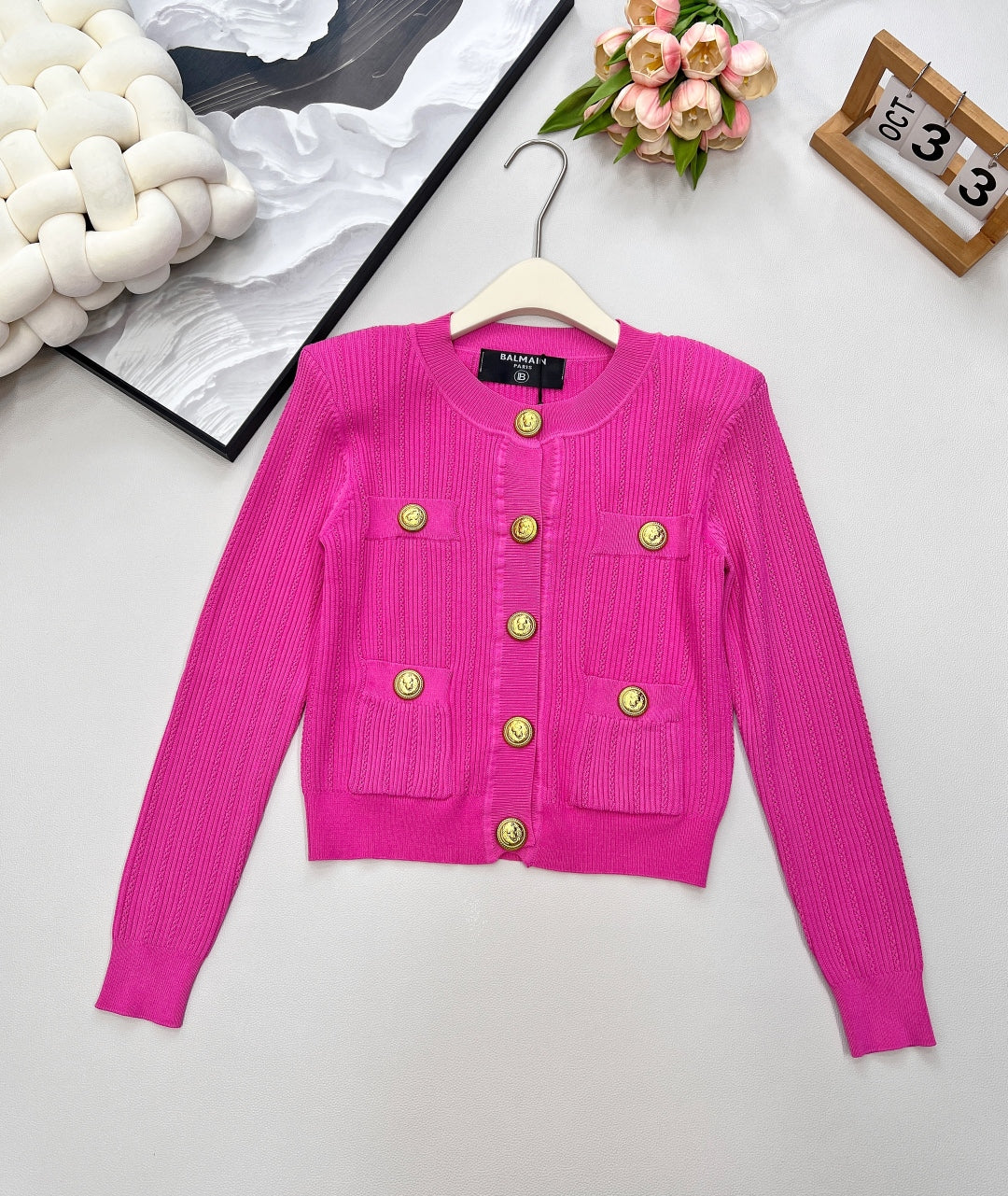 BLMN Luxury Knit Cardigan – Gold Button Edition